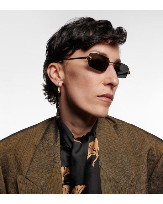 Cartier Gray Panthere De Cartier Rectangular Sunglasses