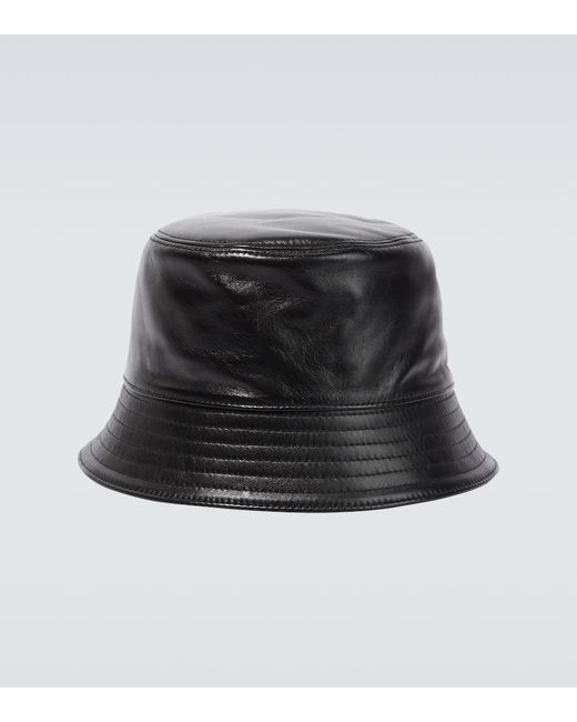 Sombrero de pescador de piel Prada de hombre de color Black