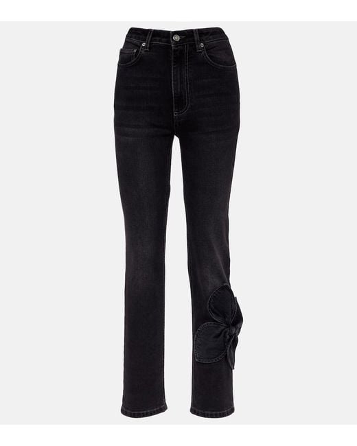 Area Blue Cropped Straight Jeans