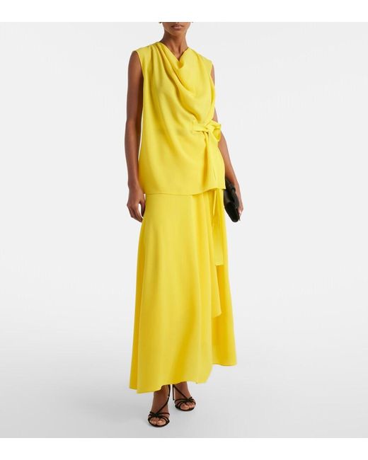 Roksanda Yellow Asha Crêpe Maxi Skirt