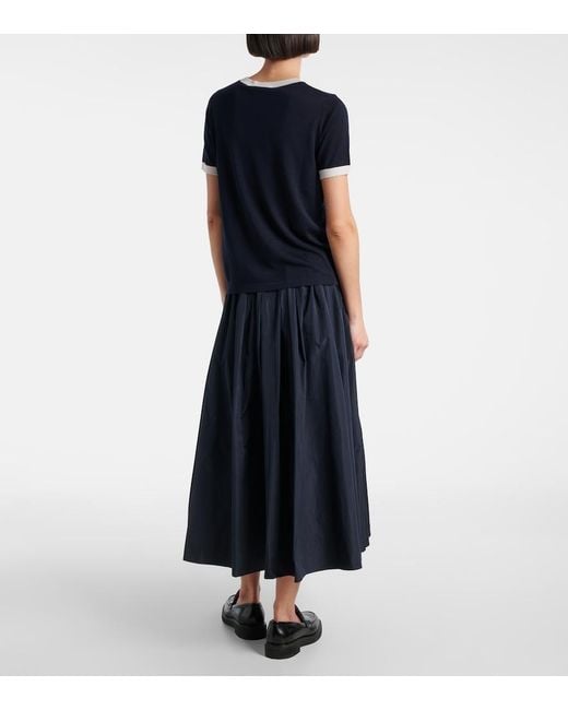 Max Mara Blue Egidio Virgin Wool Top