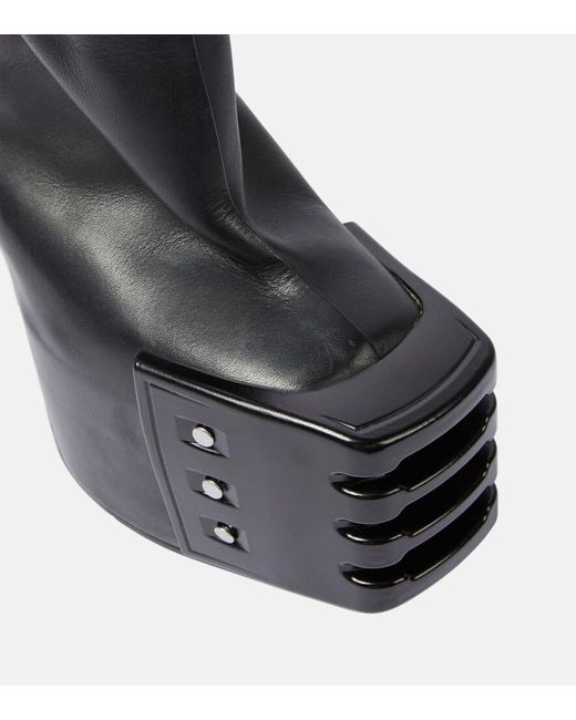 Rick Owens Platform Leather Overtheknee Boots in Black Lyst