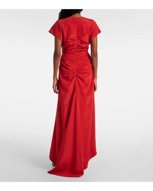 TOVE Red Neveah Silk-Blend Gown