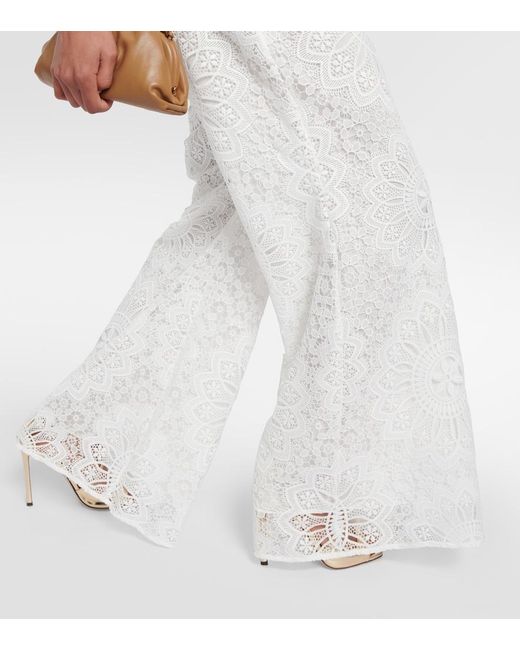 Zimmermann White Chintz Doily Lace Pants