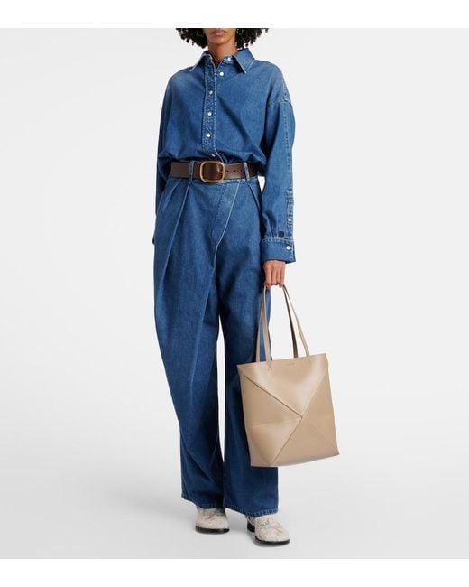 Loewe Natural Puzzle Fold Medium Leather Tote Bag