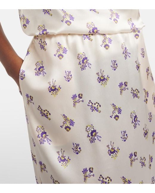 Dorothee Schumacher Natural Shiny Daydream Silk Satin Midi Skirt