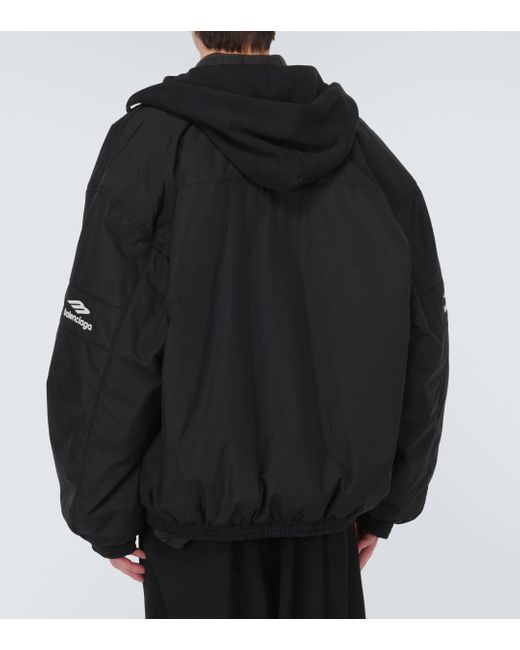 Balenciaga Black 3b Sports Icon Layered Track Jacket for men