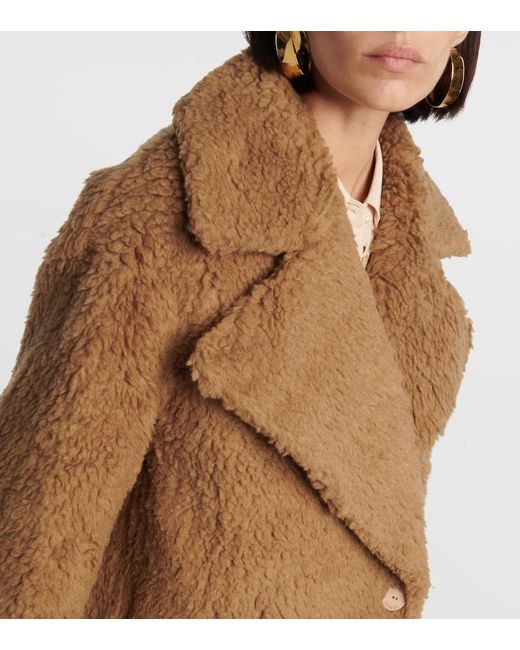 Manteau En Laine De Chameau Et Soie Joseph en coloris Brown