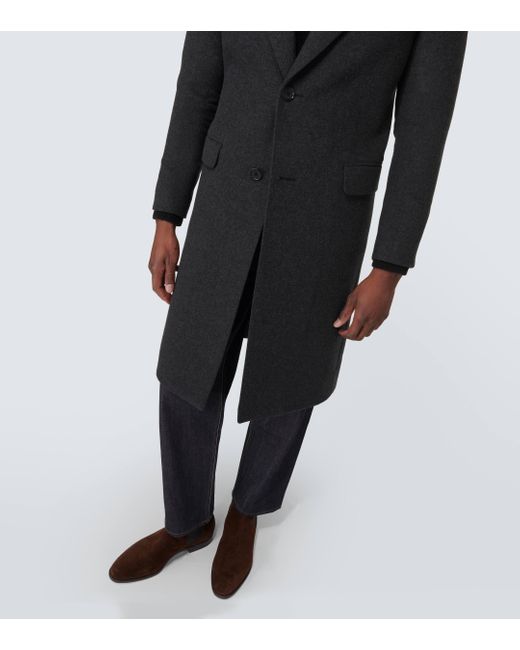 Dolce & Gabbana Black Wool-blend Overcoat for men