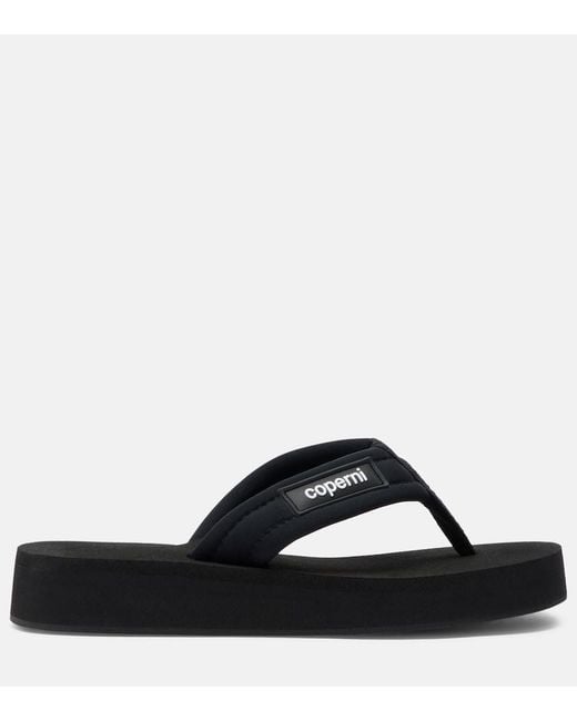 Coperni Black Logo Platform Thong Sandals