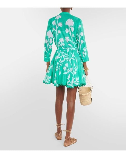 Juliet Dunn Blue Majorelle Cotton Shirt Dress