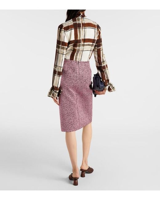 Dries Van Noten Purple Shelda Midi Skirt