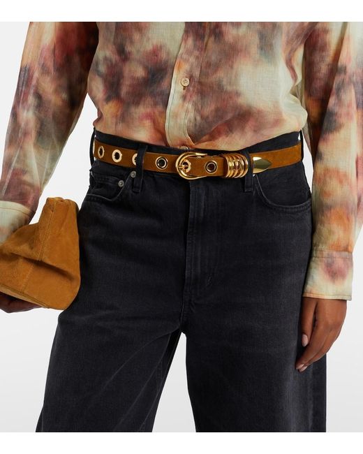 DEHANCHE Metallic Rivet Suede Belt