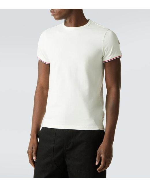 Moncler White Cotton-Blend Jersey T-Shirt for men
