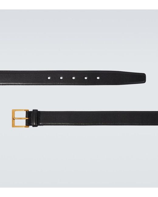 Saint Laurent Black Vadim Leather Belt for men