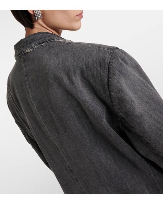 Blazer distressed di jeans di Balenciaga in Gray