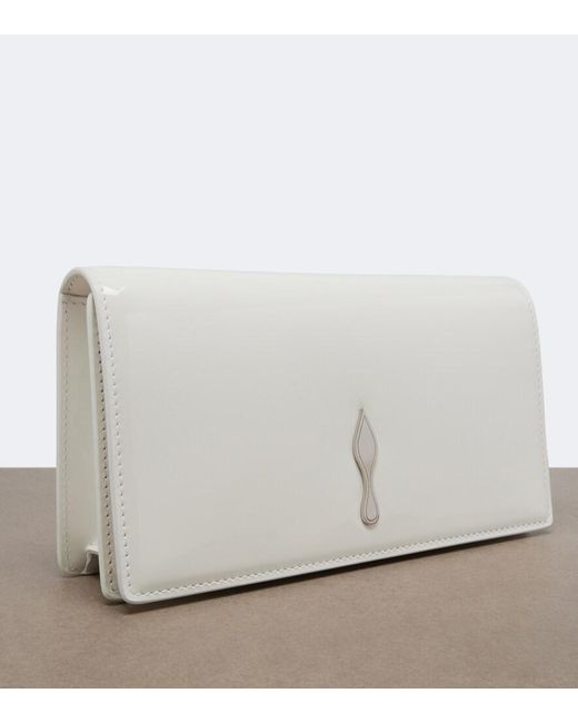 Christian Louboutin White Bettina Small Patent Leather Clutch
