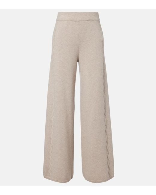 Lisa Yang Natural Olanda Cashmere Wide-Leg Pants