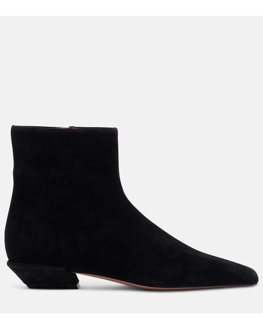 Paris Texas Black Bettina Suede Ankle Boots