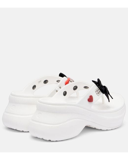 Balenciaga White X Crocs Thong Sandals