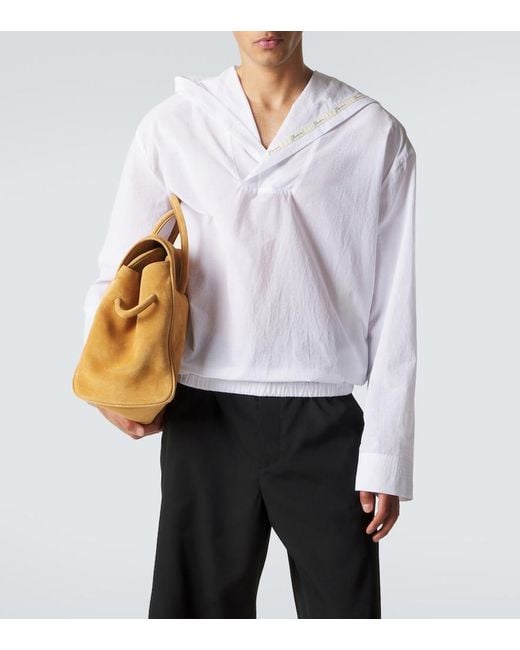 Jacquemus White Haut Marin Cotton-Blend Shirt for men