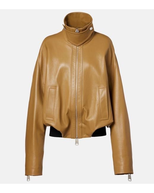 Khaite Natural Oversized Leather Jacket