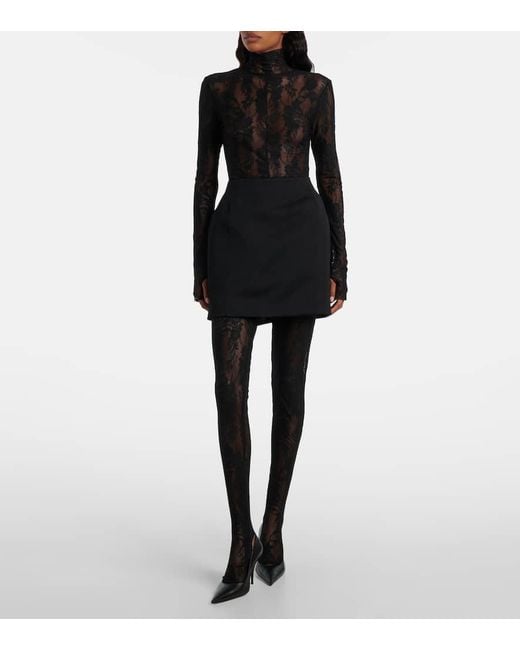 Combi-Pantalon En Dentelle Transparente Norma Kamali en coloris Black