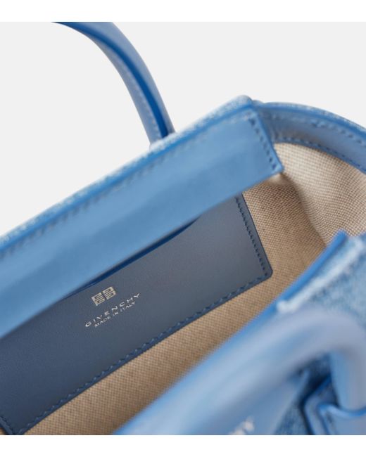 Givenchy Blue Antigona Toy Leather-trimmed Denim Tote Bag