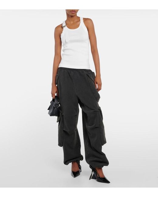 Dion Lee White Safety Slider Cotton-Blend Tank Top