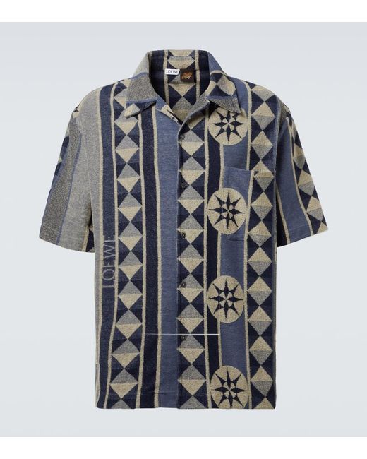 Camisa Bowling De Rizo En Jacquard Loewe de hombre de color Blue