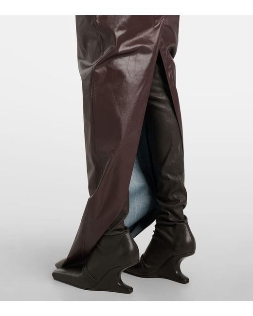 Rick Owens Brown Denim Bustier Gown
