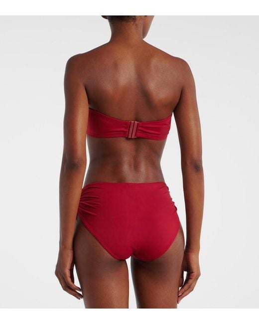 Eres Red Show Bandeau Bikini Top