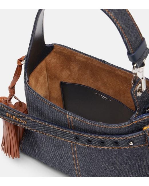 Givenchy Black Schultertasche Belted Mini Hobo Aus Denim