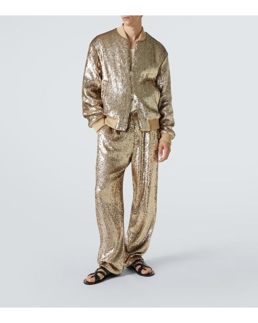 Bomber Con Paillettes di Dries Van Noten in Metallic da Uomo