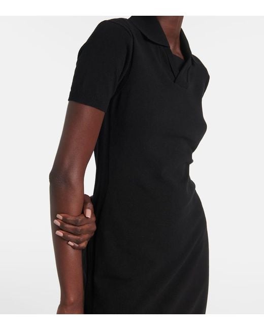 Vestido Polo De Mezcla De Algodon Burberry de color Black