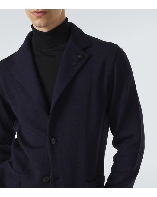 Lardini Blue Virgin Wool Blazer for men