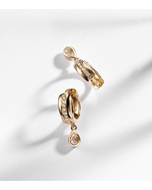 Roxanne First White 14Kt Hoop Earrings With Diamonds