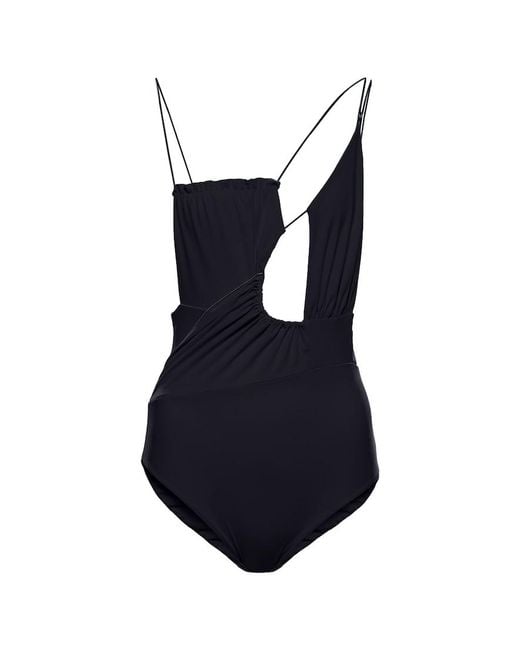 Nensi Dojaka Blue Cutout Swimsuit
