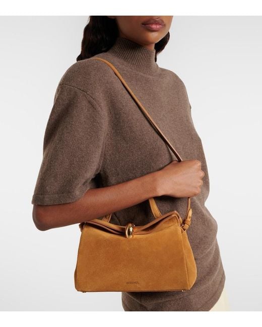 Jacquemus Brown Valerie Small Suede Top-Handle Bag