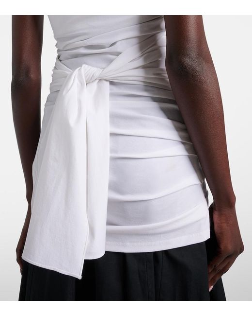 Proenza Schouler White Lena Strapless Cotton-Blend Top