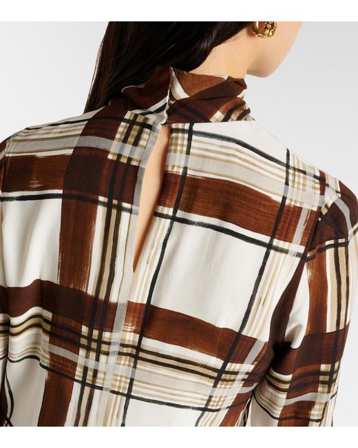 Dries Van Noten Brown Checked Top