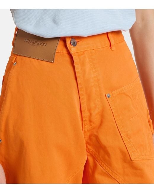 J.W. Anderson Orange Embroidered High-Rise Straight Jeans