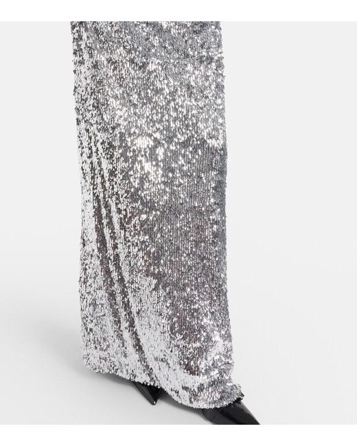 Coperni Gray Draped Sequined Gown