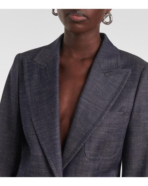 Joseph Blue Cassini Wool And Cotton Blazer