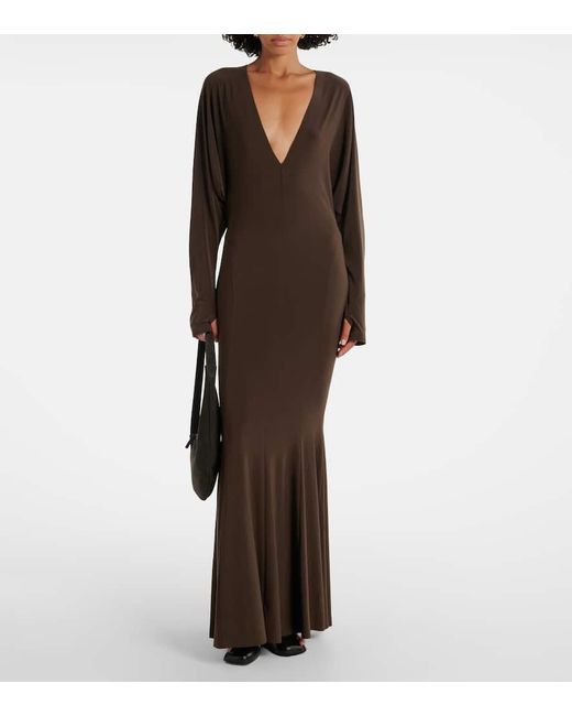 Norma Kamali Brown Robe Aus Jersey