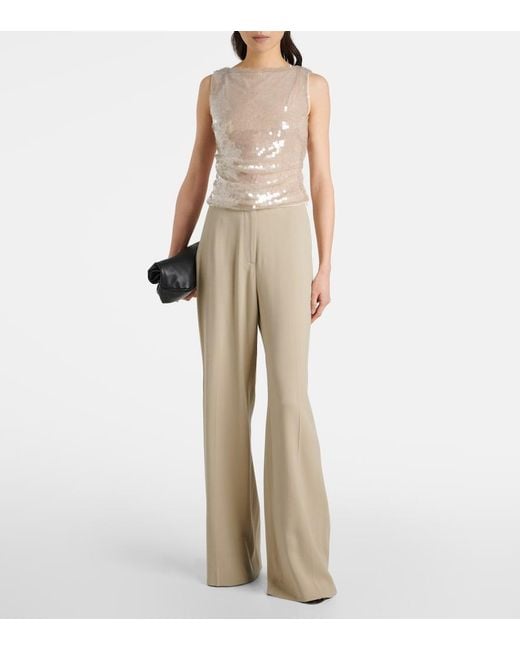 Staud Natural Eton Sequined Top