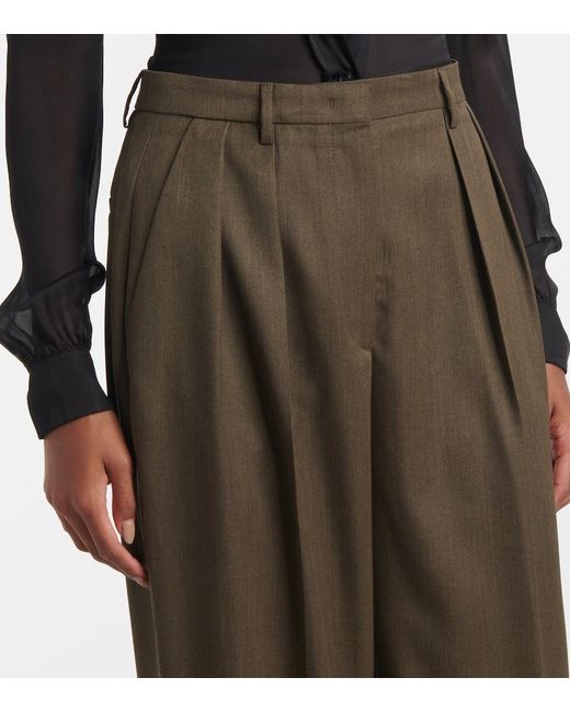 Altuzarra Green Emmett Virgin Wool Straight Pants