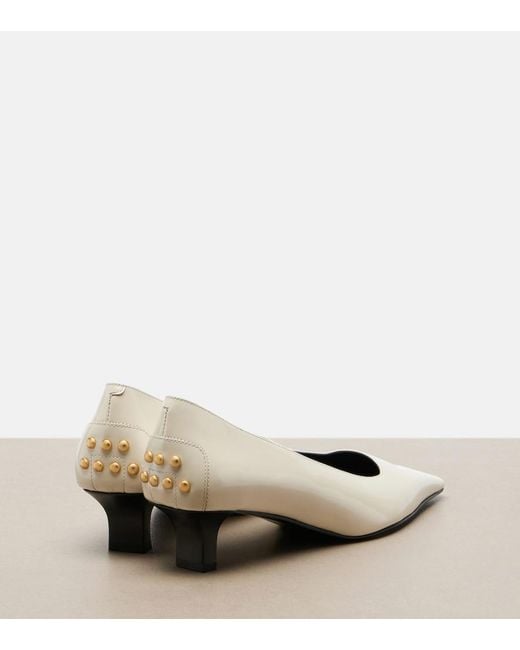 Tod's White Leather Pumps
