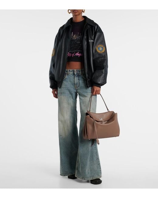 Balenciaga Brown Rodeo Medium Leather Tote Bag