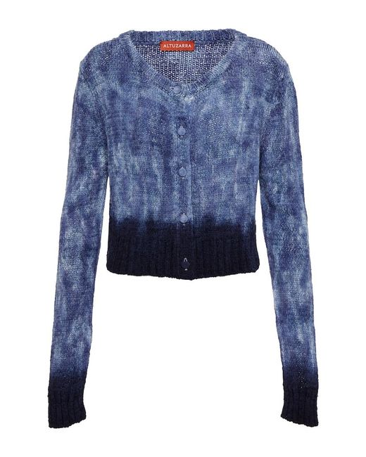 Altuzarra Blue Stiles Tie-dye Silk Cardigan